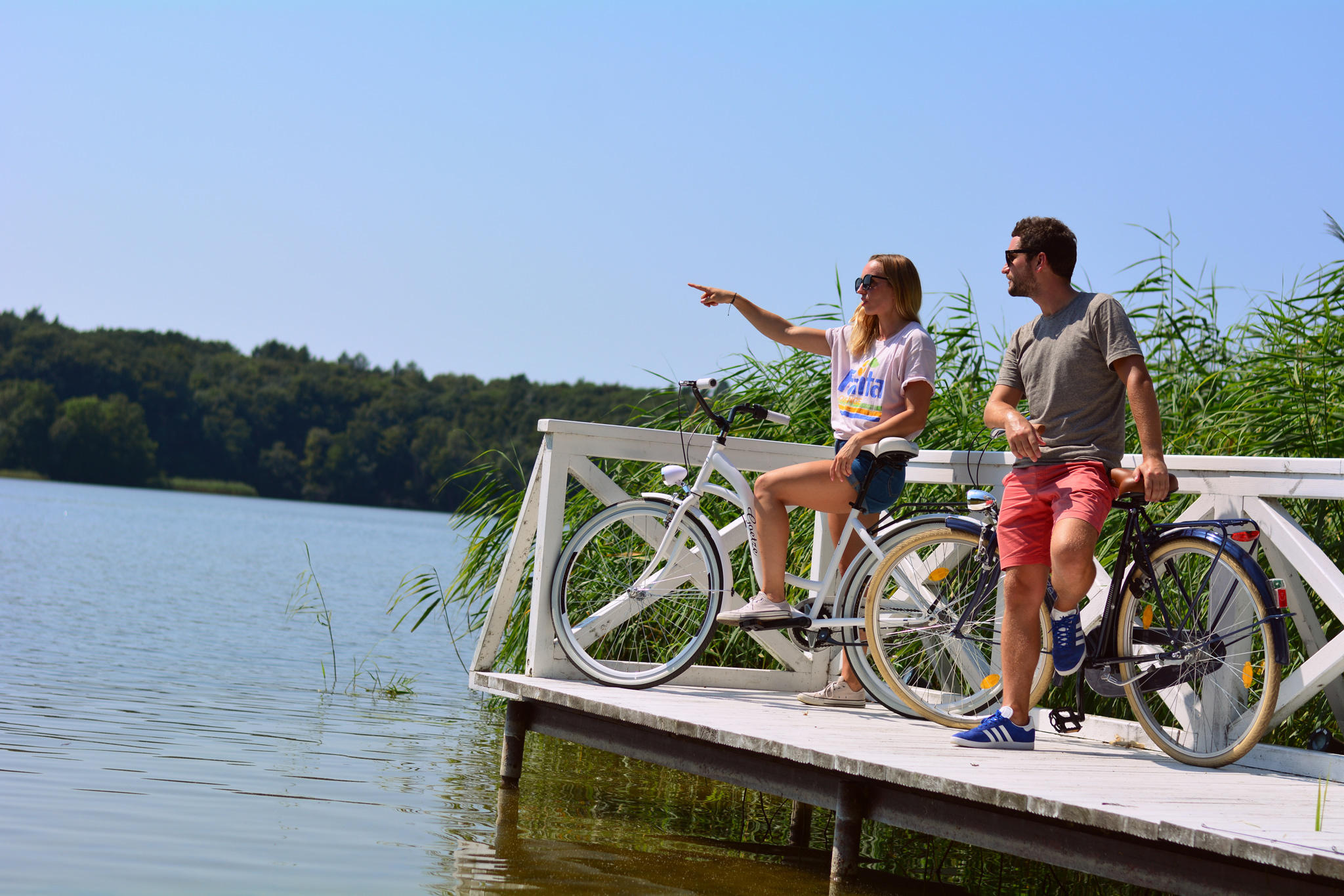 rowery jezioro cylcist