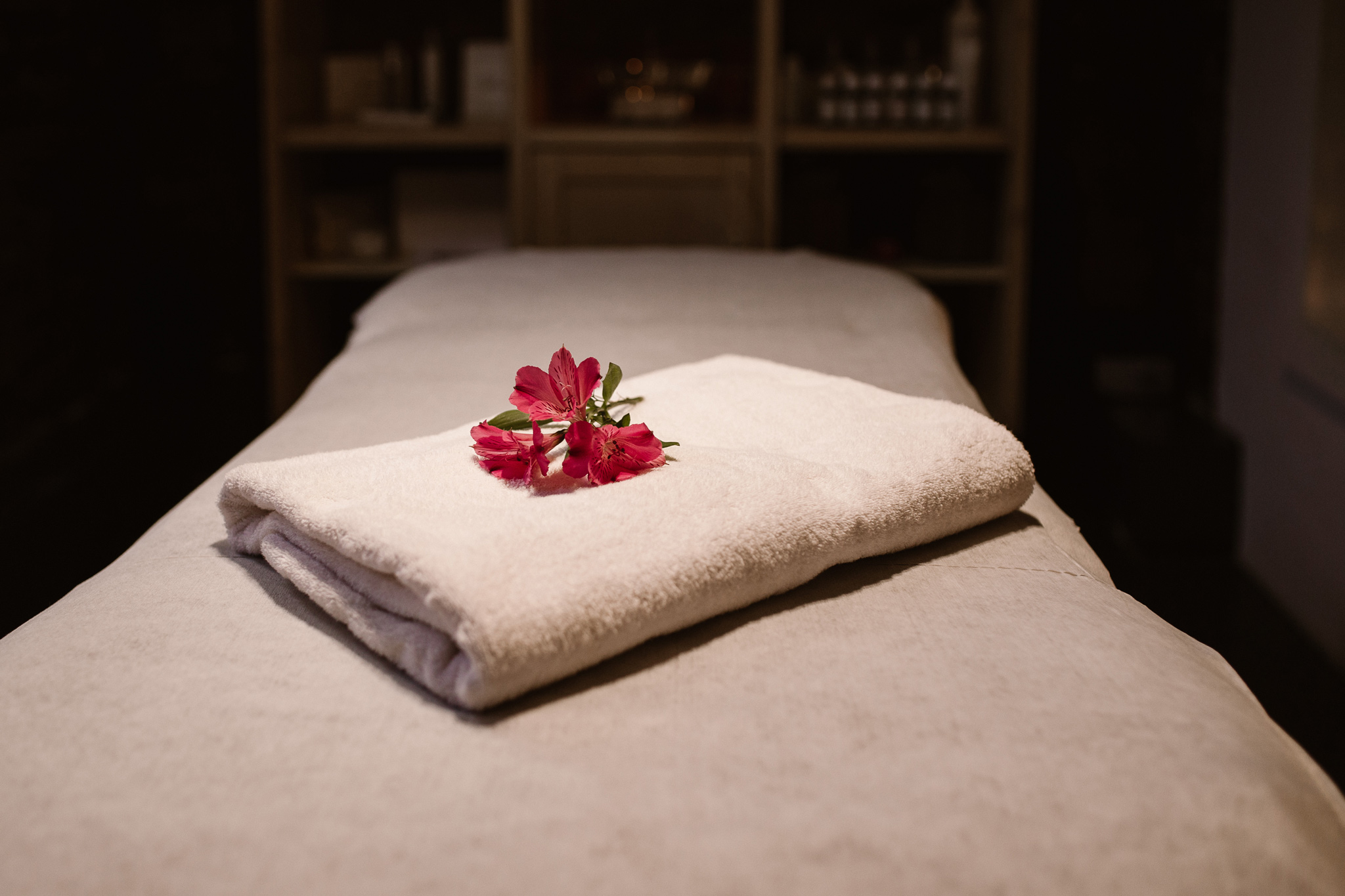 ręcznik kwiat masaż spa